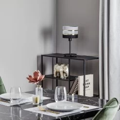 Lampe à Poser Helen Abat-jour Tissu Gris-noir-doré 11 Lampe à Poser Helen Abat-jour Tissu Gris-noir-doré -Déco Lumière Soldes 4549279 2