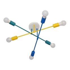 Plafonnier Cambridge, X6, Bleu-jaune-turquoise 11 Plafonnier Cambridge, X6, Bleu-jaune-turquoise -Déco Lumière Soldes 4549392 3