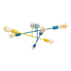 Plafonnier Cambridge, X6, Bleu-jaune-turquoise 12 Plafonnier Cambridge, X6, Bleu-jaune-turquoise -Déco Lumière Soldes 4549392 4