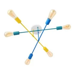 Plafonnier Cambridge, X6, Bleu-jaune-turquoise 13 Plafonnier Cambridge, X6, Bleu-jaune-turquoise -Déco Lumière Soldes 4549392 5