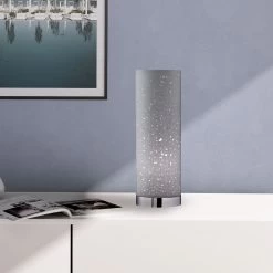 Lampe à Poser Thor, Hauteur 35 cm, Grise/chromée 7 Lampe à Poser Thor, Hauteur 35 cm, Grise/chromée -Déco Lumière Soldes 4581341 2