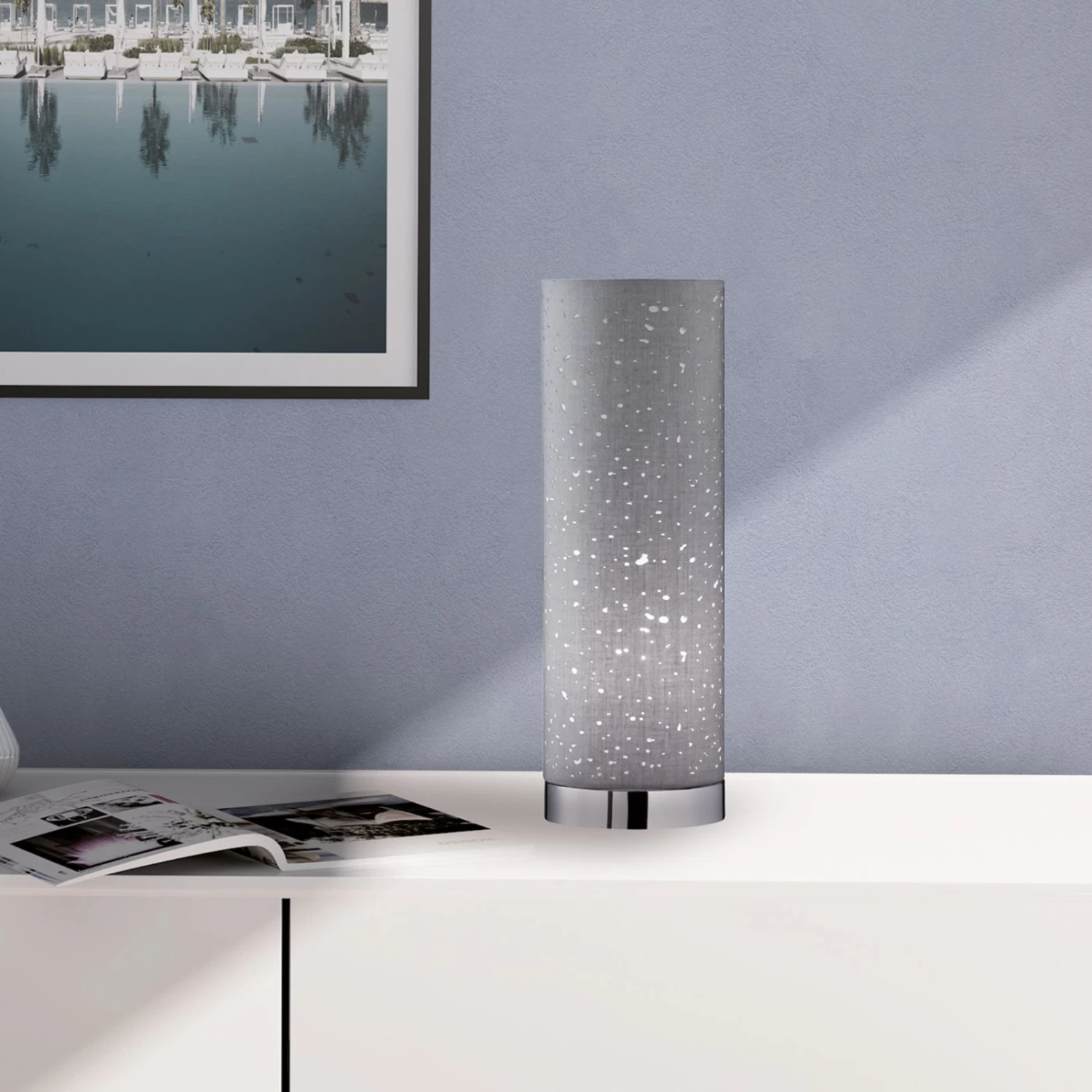 Lampe à Poser Thor, Hauteur 35 cm, Grise/chromée 3 Lampe à Poser Thor, Hauteur 35 cm, Grise/chromée – Image 3