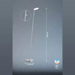 Lampadaire LED Dent, Dimmable, CCT, 1 X 8W Nickel -Déco Lumière Soldes 4582007 2