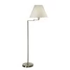 Lampadaire Hilton, Abat-jour Tissu Blanc, Nickel
