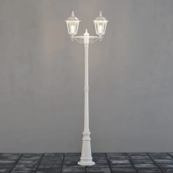 Konstsmide Lampe Pour Mât Firenze à 2 Lampes, Blanche -Déco Lumière Soldes 5522193 3