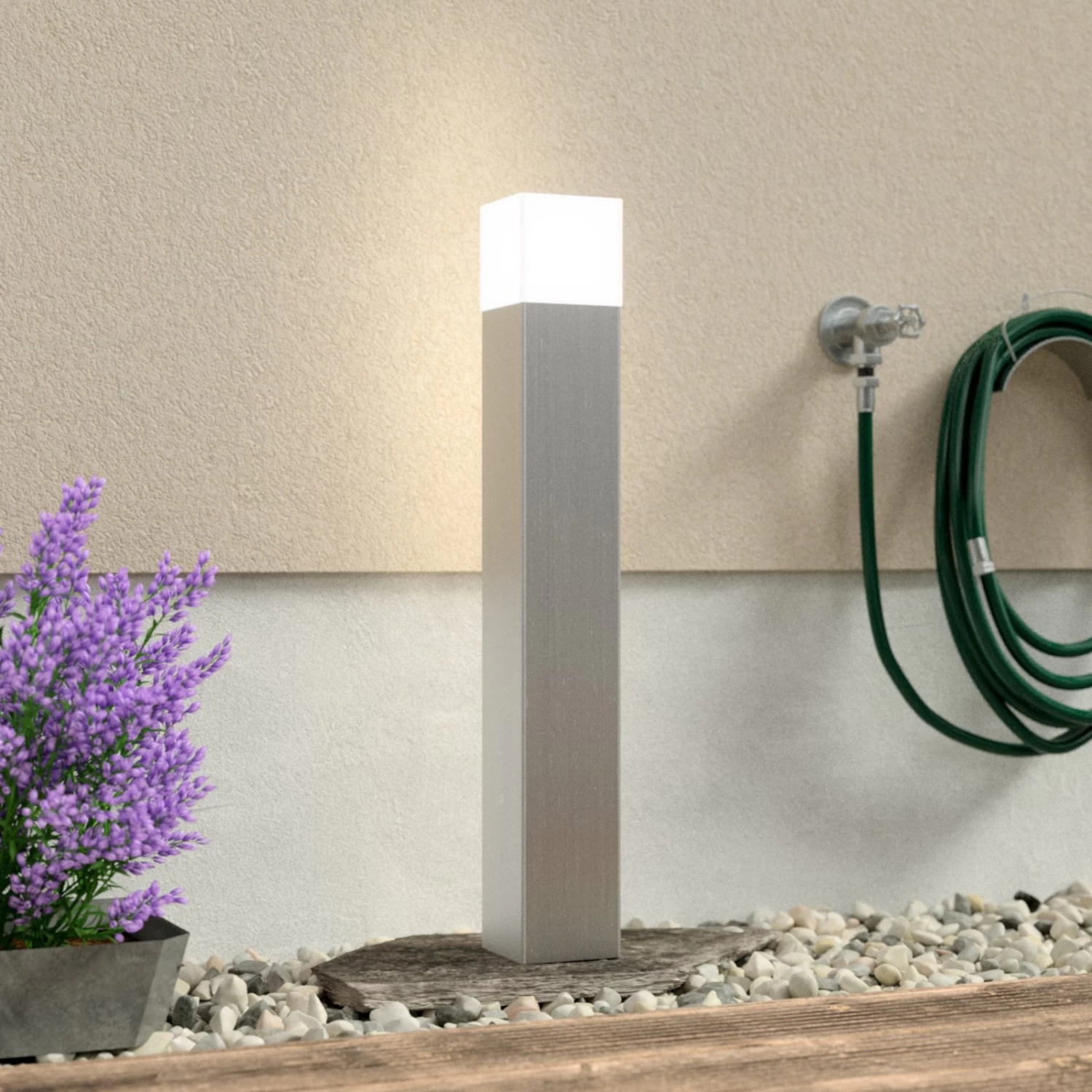 Borne Lumineuse Inox Linus Avec Verre Opale 1 Borne Lumineuse Inox Linus Avec Verre Opale