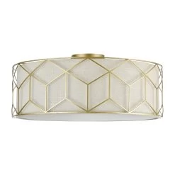 Maytoni Messina Plafonnier Abat-jour En Lin Beige