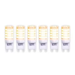 Ampoule Broche LED G9 3,5W Blanc Chaud, 350 lm X6