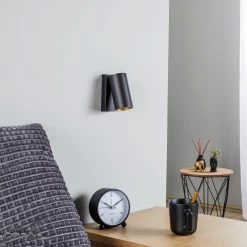 Spot Mural Mono I Noir/doré 11 Spot Mural Mono I Noir/doré -Déco Lumière Soldes 7022420 2