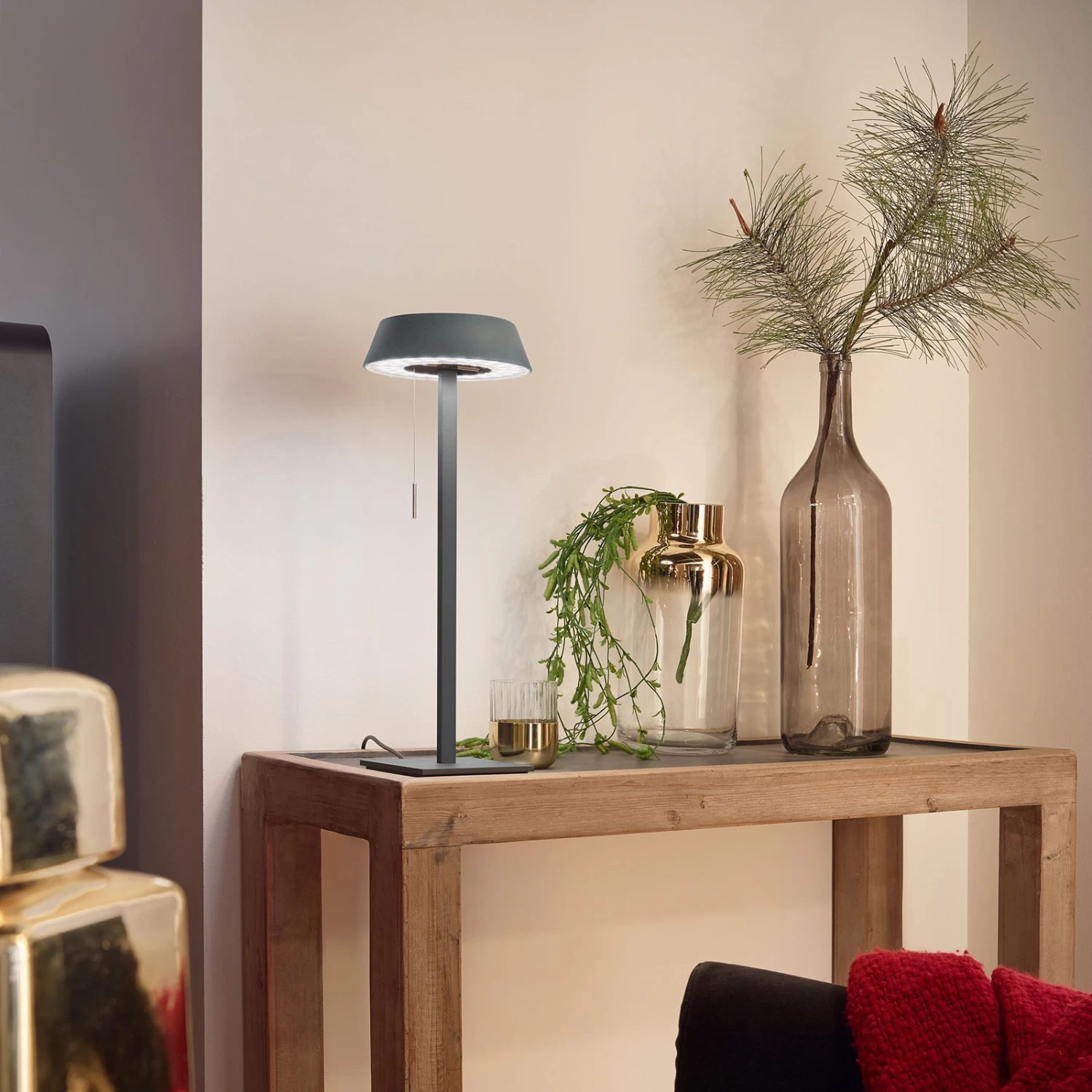 OLIGO Glance Lampe à Poser LED Grise Mate 2 OLIGO Glance Lampe à Poser LED Grise Mate – Image 2