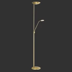 Lampadaire Indirect LED Cobra Avec Liseuse Laiton