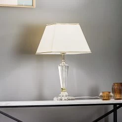 Lampe à Poser Veronique, Pied étroit, Crème/doré