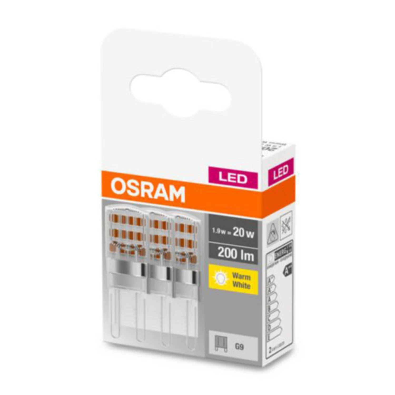 OSRAM 3 Ampoules Broche LED G9 1,9W 2 700K Transp 2 OSRAM 3 Ampoules Broche LED G9 1,9W 2 700K Transp – Image 2