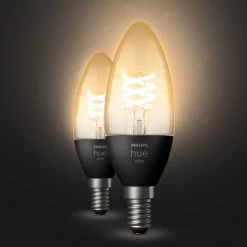 Philips Hue 2 Bougies LED Filament White E14 4,5W