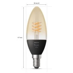 Philips Hue 2 Bougies LED Filament White E14 4,5W -Déco Lumière Soldes 7534313 7