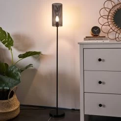 Pauleen Black Mesh Lampadaire En Métal Noir