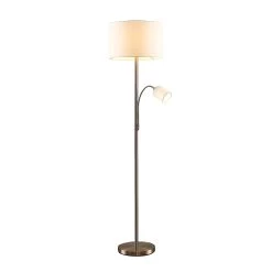 Lindby Jaileen Lampadaire En Tissu, Liseuse, Blanc -Déco Lumière Soldes 8032247 2
