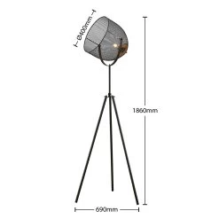 Lindby Monigo Lampadaire En Fer Et Bois -Déco Lumière Soldes 8032430 3