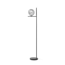 Lindby Denva Lampadaire Verre Fumé, Sphère Grise -Déco Lumière Soldes 8032630 3