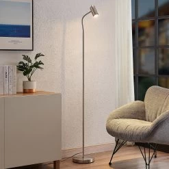 Lindby Ovirama Lampadaire En Fer, Nickel