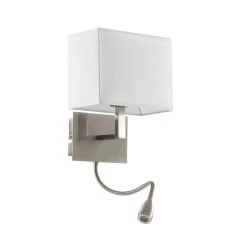 Applique 6519 Avec Liseuse LED, Argentée Satinée -Déco Lumière Soldes 8570662 2