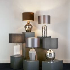 Lampe à Poser Mosaic Avec Abat-jour En Daim -Déco Lumière Soldes 8573115 2