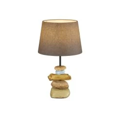 Lampe Vera, Abat-jour Tissu Et Décor Pierre, 38 cm 14 Lampe Vera, Abat-jour Tissu Et Décor Pierre, 38 cm -Déco Lumière Soldes 8603079 5