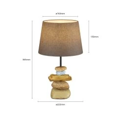 Lampe Vera, Abat-jour Tissu Et Décor Pierre, 38 cm 15 Lampe Vera, Abat-jour Tissu Et Décor Pierre, 38 cm -Déco Lumière Soldes 8603079 6