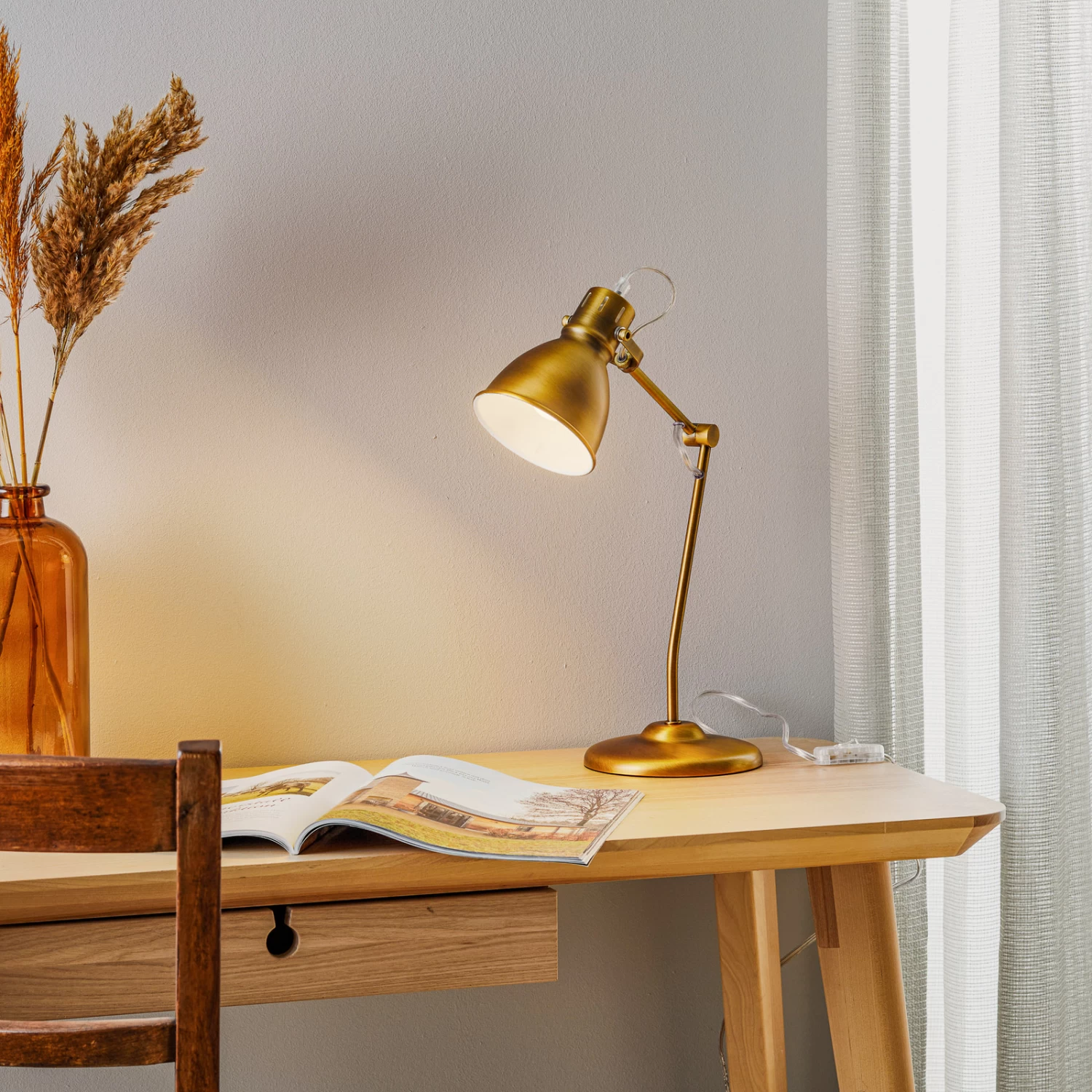 Lampe à Poser Keali En Laiton Ancien 2 Lampe à Poser Keali En Laiton Ancien – Image 2