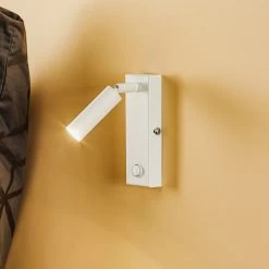 Applique LED Enzo Angulaire à Interrupteur Blanche