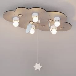 Plafonnier Nuage, à 5 Lampes, Décor Suspendu, Gris