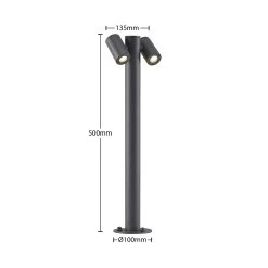Lucande Saige Potelet LED à 2 Lampes, 50 cm 13 Lucande Saige Potelet LED à 2 Lampes, 50 cm -Déco Lumière Soldes 9616240 4
