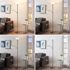 Lampadaire Indirect Jost Nickel Avec Liseuse -Déco Lumière Soldes 9621314 2