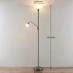 Lampadaire Indirect Jost Nickel Avec Liseuse -Déco Lumière Soldes 9621314 3