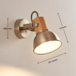 Spot Pour Mur Et Plafond Dennis Avec Détail Bois -Déco Lumière Soldes 9621816 3