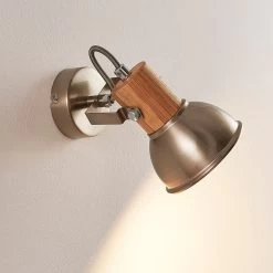 Spot Pour Mur Et Plafond Dennis Avec Détail Bois -Déco Lumière Soldes 9621816 4