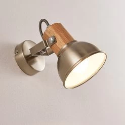 Spot Pour Mur Et Plafond Dennis Avec Détail Bois -Déco Lumière Soldes 9621816 5