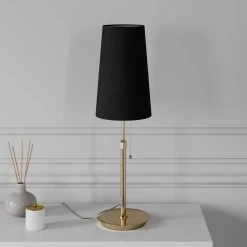 Lucande Pordis Lampe à Poser, Laiton-noir -Déco Lumière Soldes 9624517 2