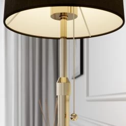 Lucande Pordis Lampe à Poser, Laiton-noir -Déco Lumière Soldes 9624517 4
