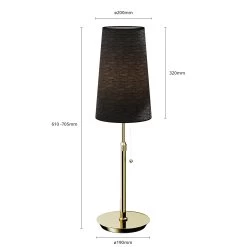 Lucande Pordis Lampe à Poser, Laiton-noir -Déco Lumière Soldes 9624517 6