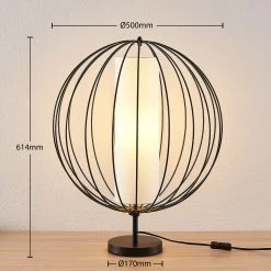 Lindby Koriko Lampe à Poser Abat-jour Cage Rond 13 Lindby Koriko Lampe à Poser Abat-jour Cage Rond -Déco Lumière Soldes 9624545 4