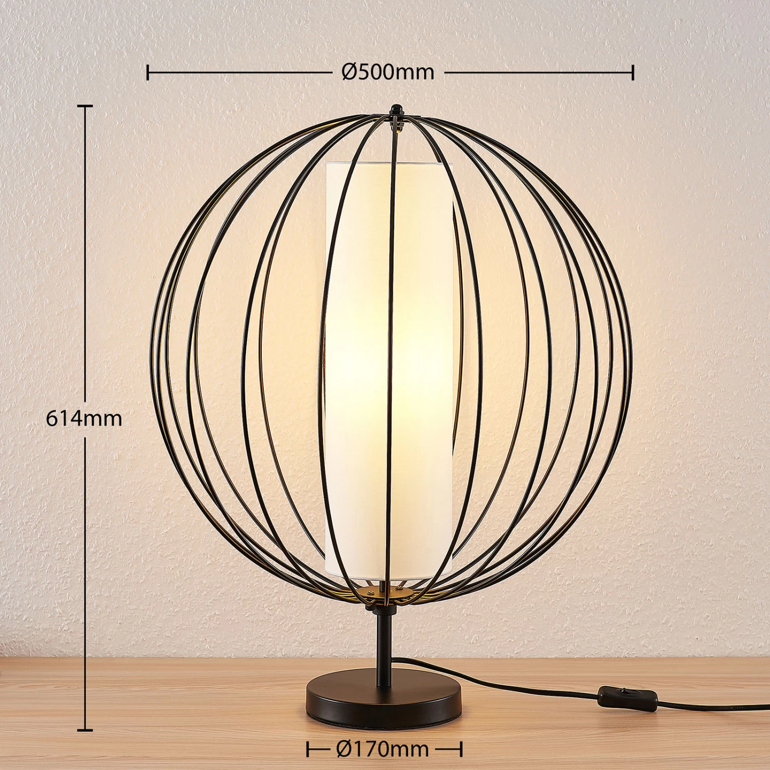 Lindby Koriko Lampe à Poser Abat-jour Cage Rond 5 Lindby Koriko Lampe à Poser Abat-jour Cage Rond – Image 5