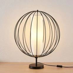 Lindby Koriko Lampe à Poser Abat-jour Cage Rond 14 Lindby Koriko Lampe à Poser Abat-jour Cage Rond -Déco Lumière Soldes 9624545 5