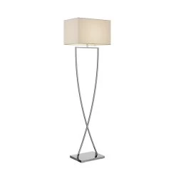 Lucande Evaine Lampadaire Chromé, Abat-jour Blanc -Déco Lumière Soldes 9624551 5