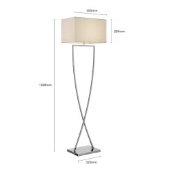 Lucande Evaine Lampadaire Chromé, Abat-jour Blanc -Déco Lumière Soldes 9624551 6