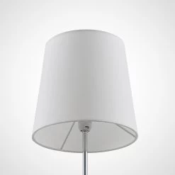 Lindby Leza Lampe à Poser Chromée, Abat-jour Blanc -Déco Lumière Soldes 9626845 4