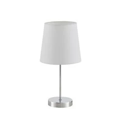 Lindby Leza Lampe à Poser Chromée, Abat-jour Blanc -Déco Lumière Soldes 9626845 5