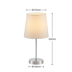 Lindby Leza Lampe à Poser Chromée, Abat-jour Blanc -Déco Lumière Soldes 9626845 6