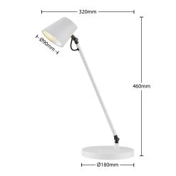 Lucande Kenala Lampe De Bureau LED, Blanche -Déco Lumière Soldes 9627043 3