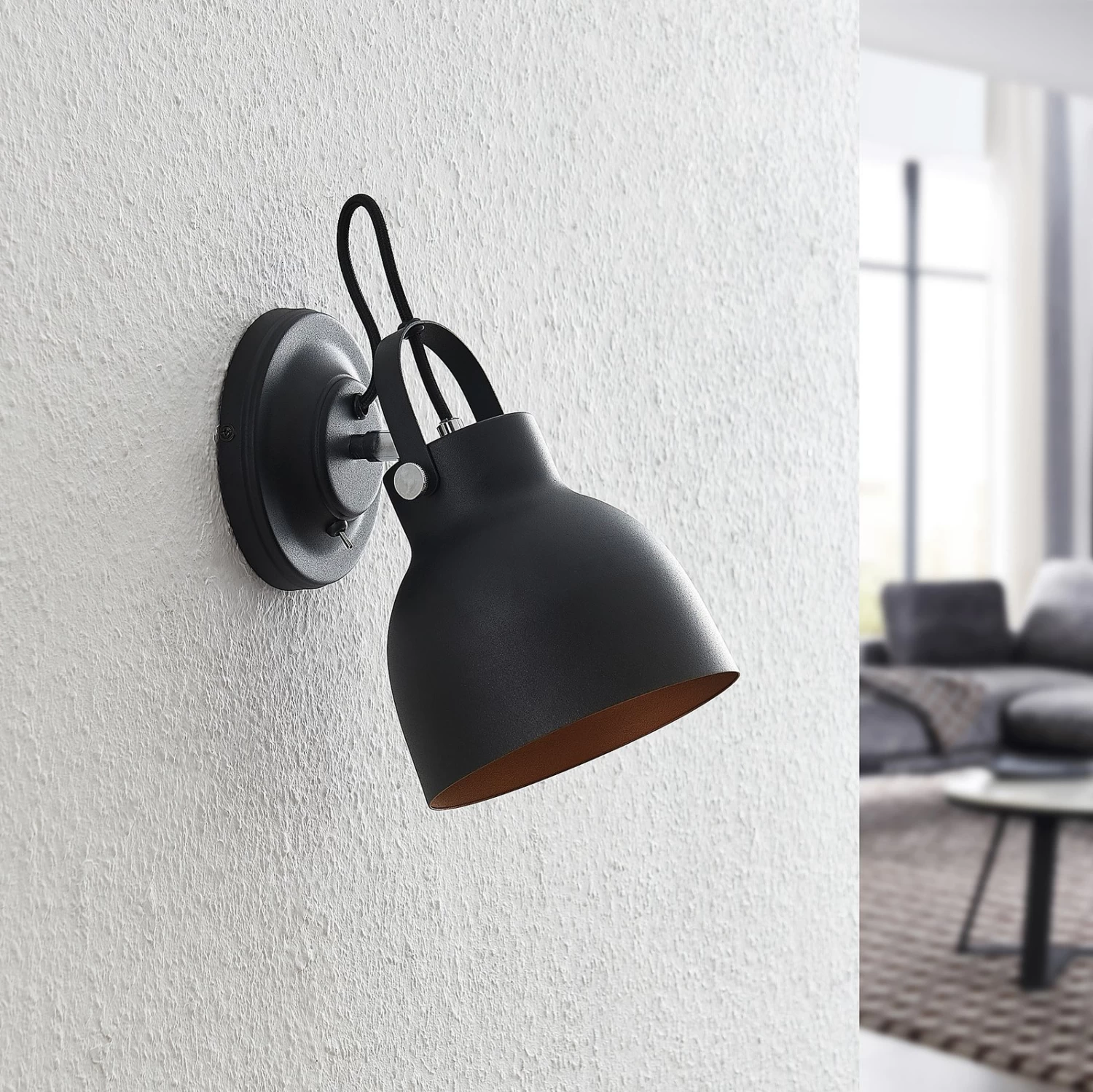 Lindby Adirta Applique En Métal En Noir 3 Lindby Adirta Applique En Métal En Noir – Image 3